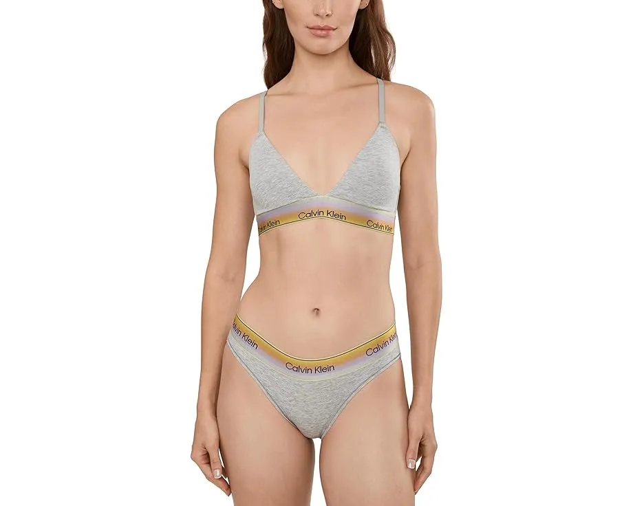 Calvin Klein Pride Triangle Bralette хлопковый бюстгальтер с регулируемыми бретелями