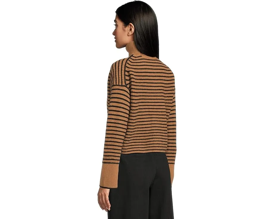 Свитер Madewell Pine Stripe Wool Waffle Stripe с воротником-водолазкой и рельефным узором