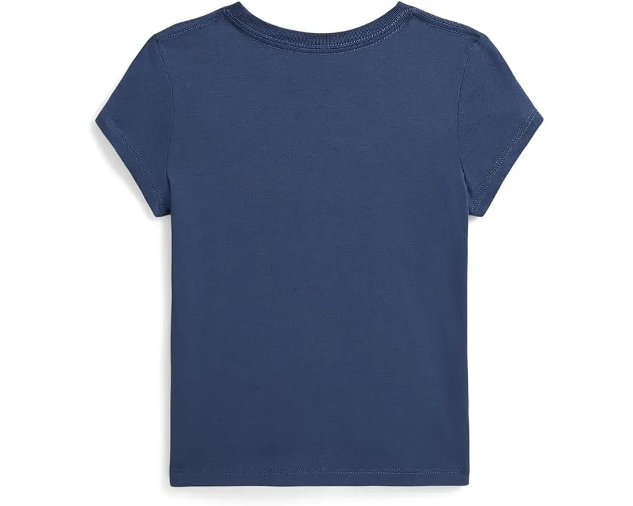 Футболка из хлопкового джерси с патчворк логотипом для детей Polo Ralph Lauren