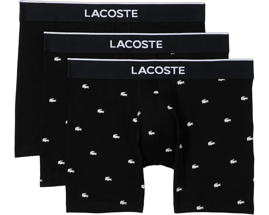 Трусы боксеры Lacoste 3 шт из хлопка черные