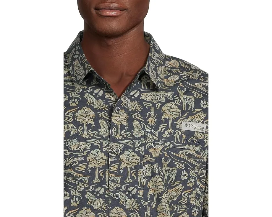 Columbia Wild Cast Camp Shirt с принтом и внутренним карманом для безопасности