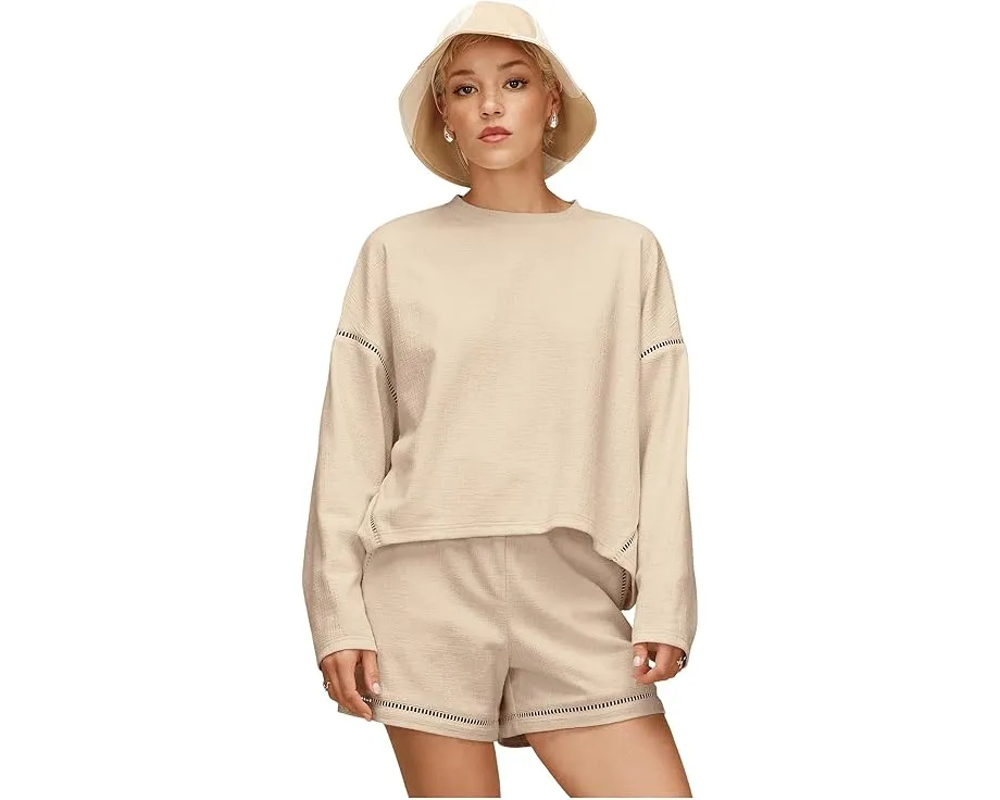 Свитшот Hayvie Crewneck oversize из ответственного хлопка с лестничными швами
