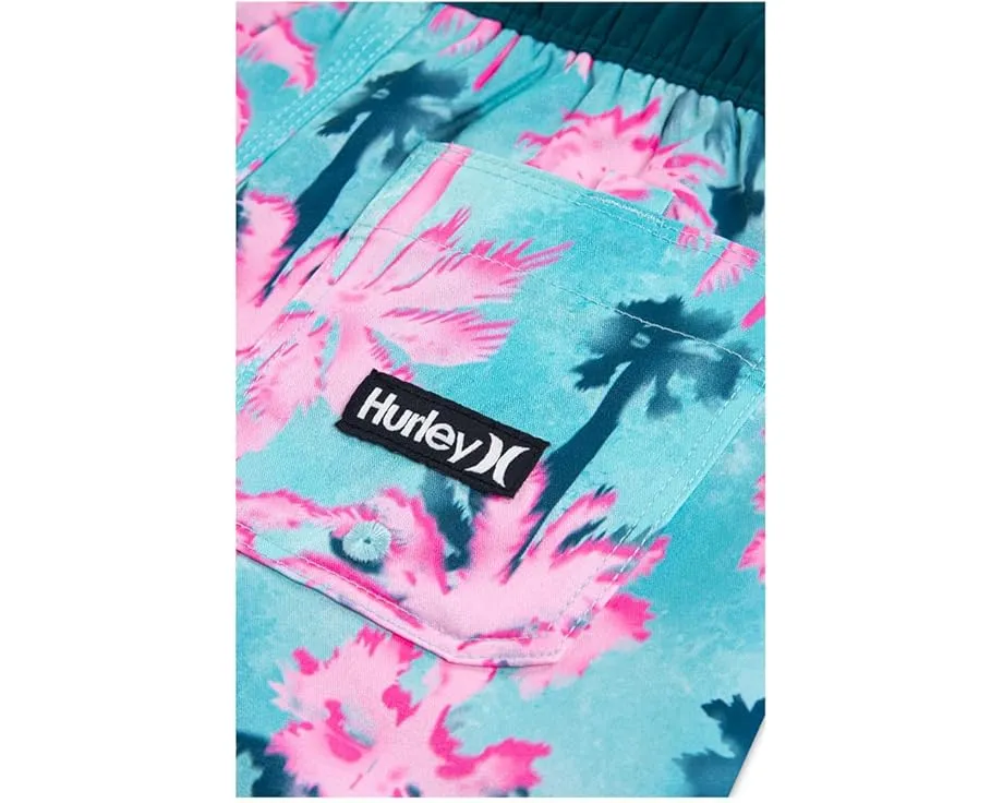 Шорты Hurley Kids Pop Color Palm Pull-On Swim Trunks с принтом пальм