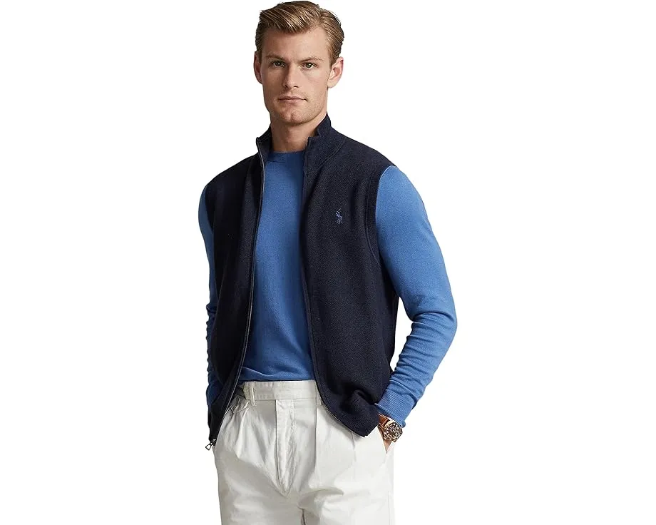 Жилет Polo Ralph Lauren Mesh-Knit Cotton Full-Zip с карманами на молнии