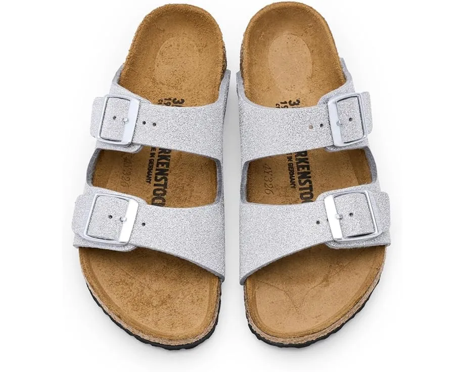 Блестящие детские сандалии Birkenstock Kids Arizona Shiny Glitter с пробковой стелькой