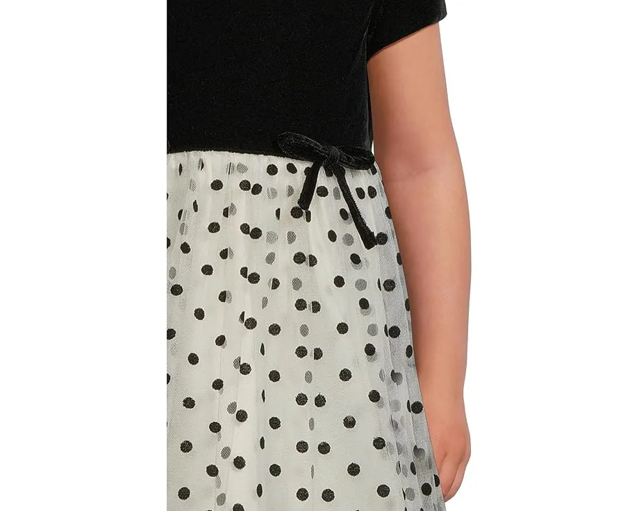 Платье для малышей из бархата в горошек Janie and Jack с коротким рукавом