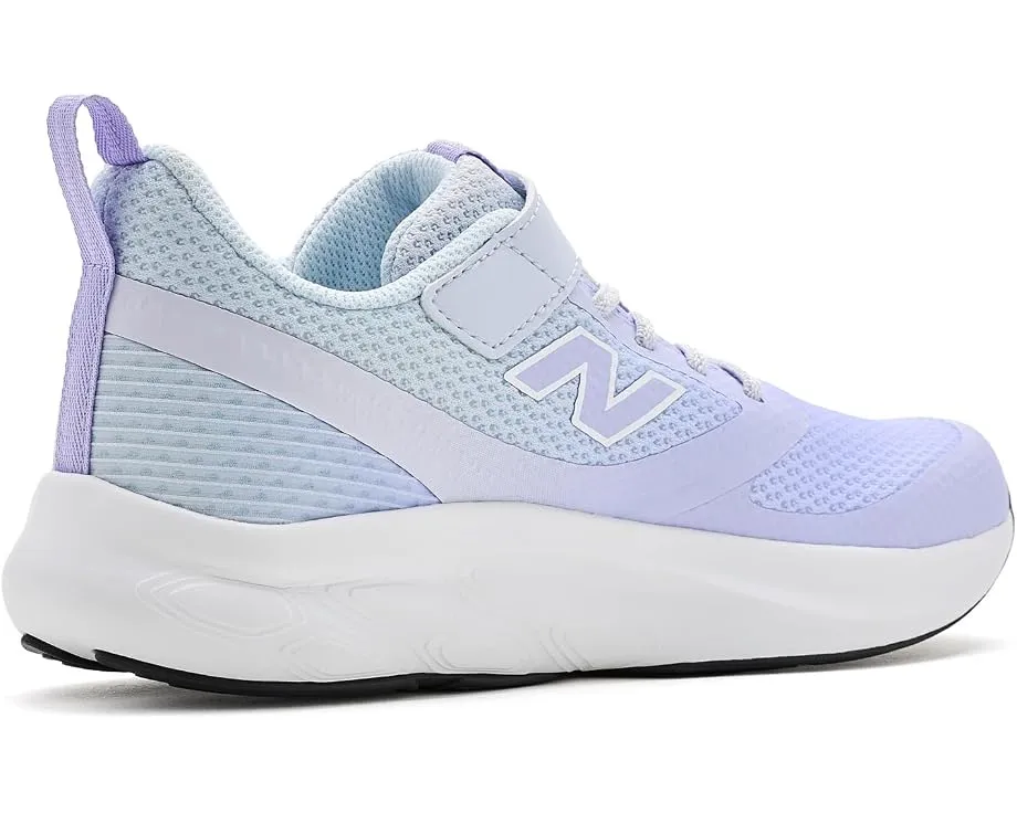 New Balance 625 детские кроссовки на липучках фиолетовые с дышащей сеткой