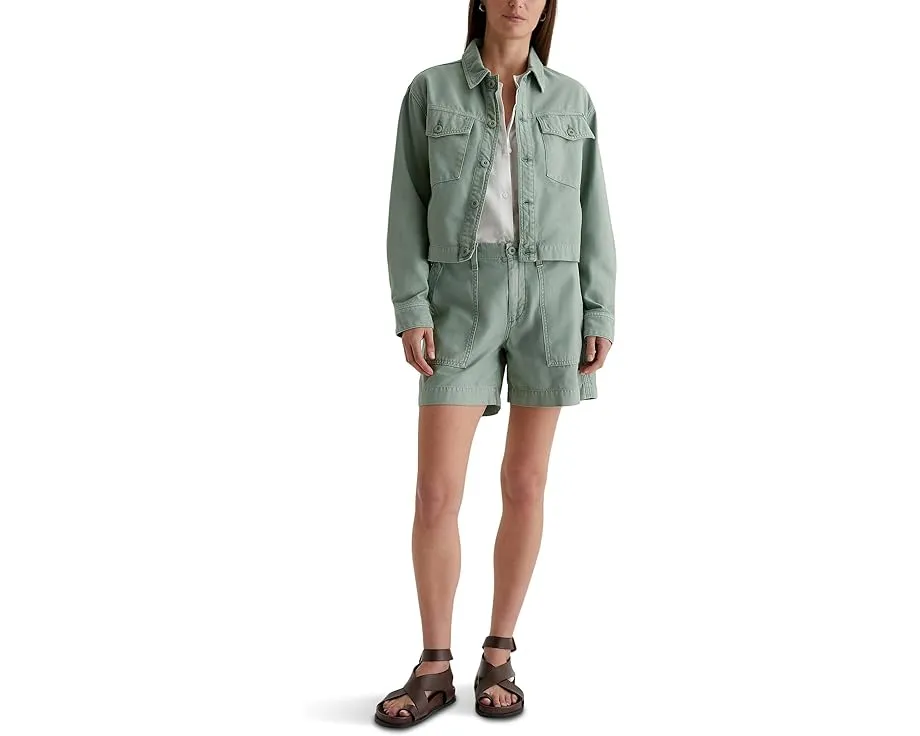 Укороченная рубашка-куртка Valleta Utility Shirt Jacket от AG Jeans с накладными карманами