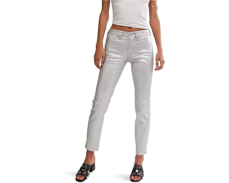 Брюки Free People Oracle Metallic с металлическим эффектом и прямым кроем