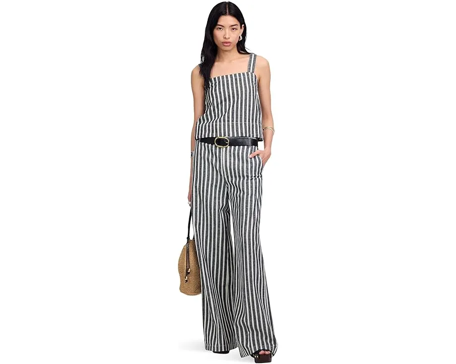 Madewell Shania Top - Striped Twill Linen с квадратным вырезом