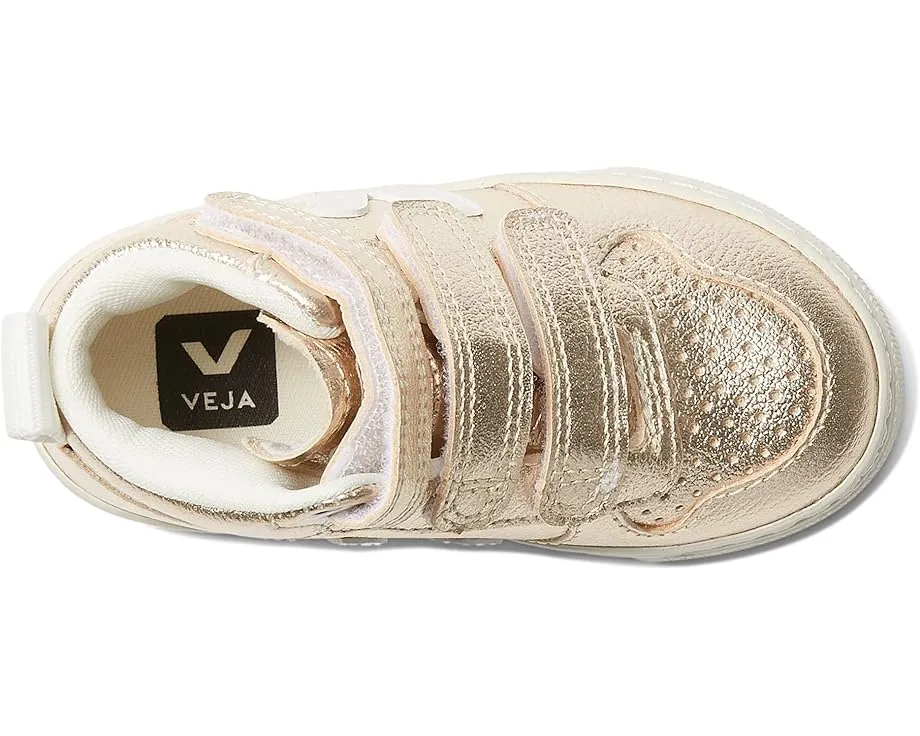 Кроссовки VEJA Small V-10 Mid для малышей с блестящим кожаным верхом