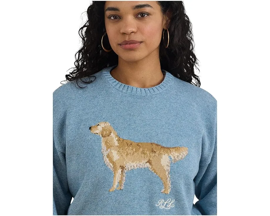 Свитер с вязкой золотистый ретривер Lauren Ralph Lauren плюс сайз из хлопка