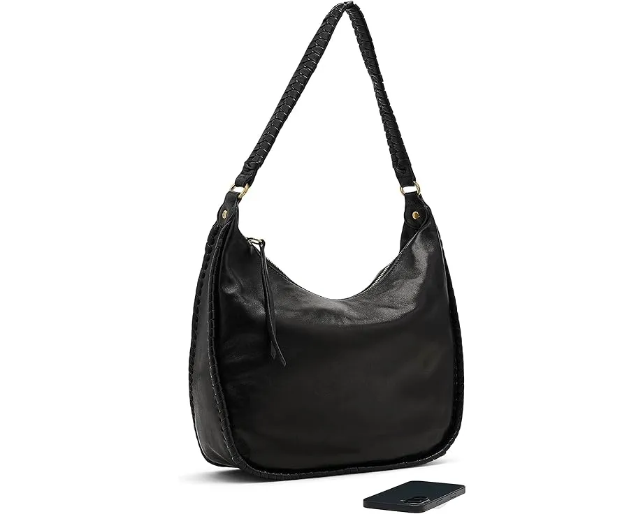 Сумка через плечо HOBO Mia Crescent Large Hobo черная