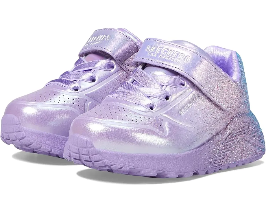 Детские туфли Skechers Uno Lite с блестками и застежкой на липучке