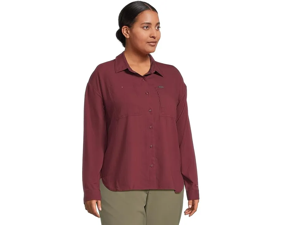 Рубашка Columbia Plus Size Silver Ridge Utility с длинным рукавом и UPF 50