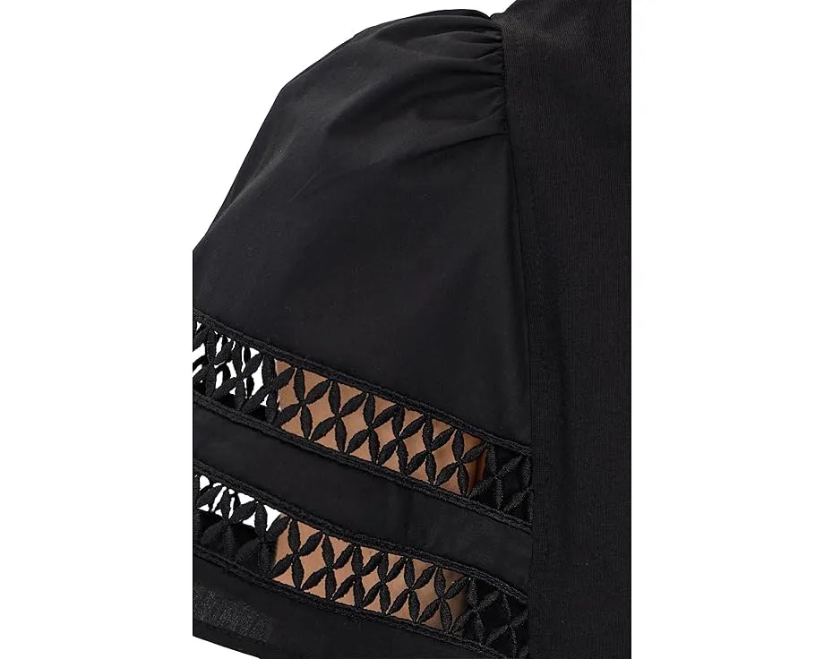 Топ CeCe с коротким рукавом и отделкой из хлопка