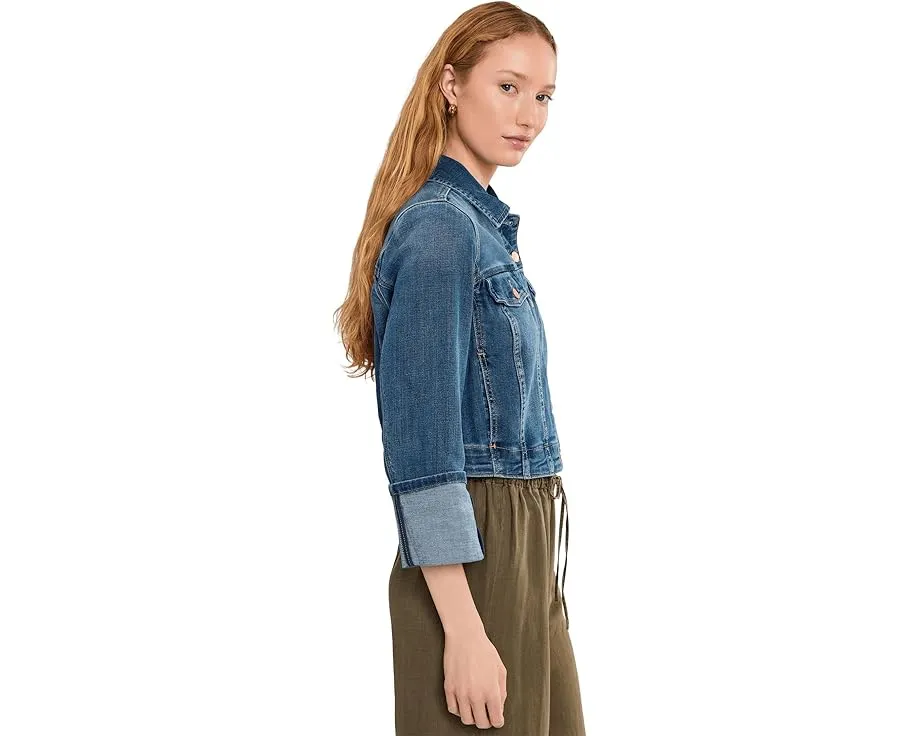 Petite Bracelet Length High Cuff Trucker Jeans Jacket