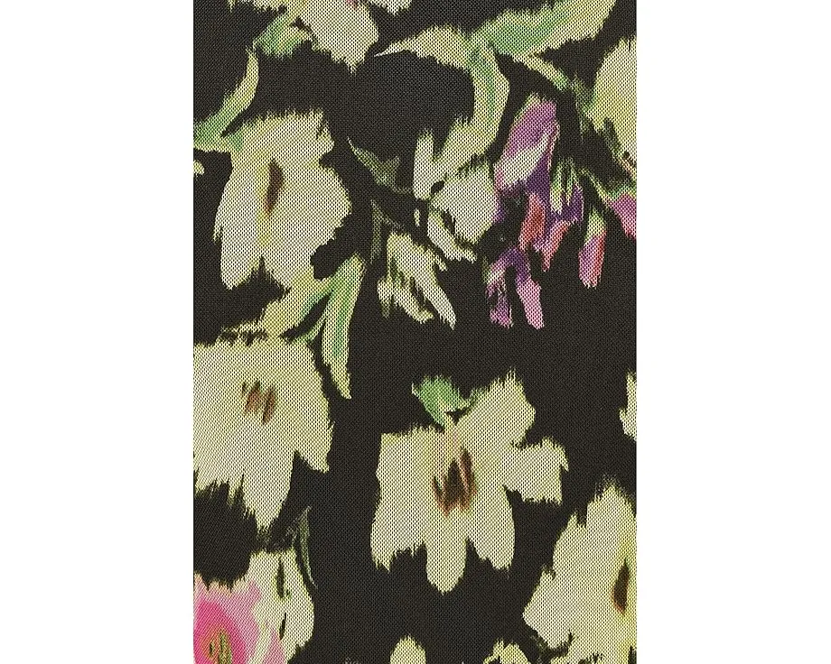 Топ с коротким рукавом и тремя слоями рюш в цветочный принт Vince Camuto