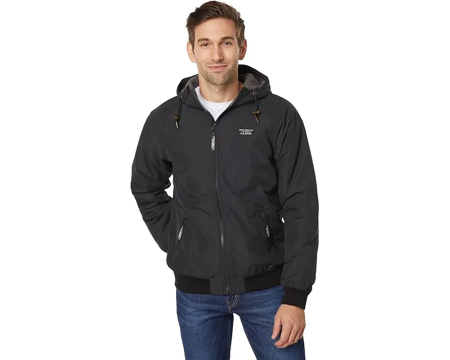 Утепленная куртка-бомбер L.L.Bean с капюшоном на флисовой подкладке