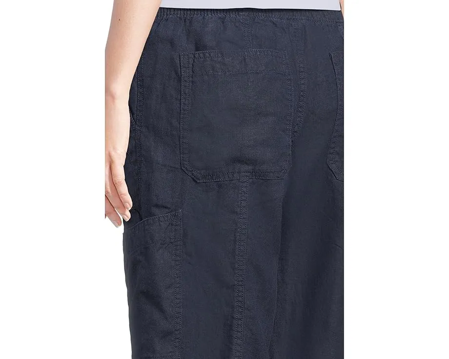 Утилитарные брюки L.L.Bean Premium Linen Breezy с широкими штанинами и карманами карго