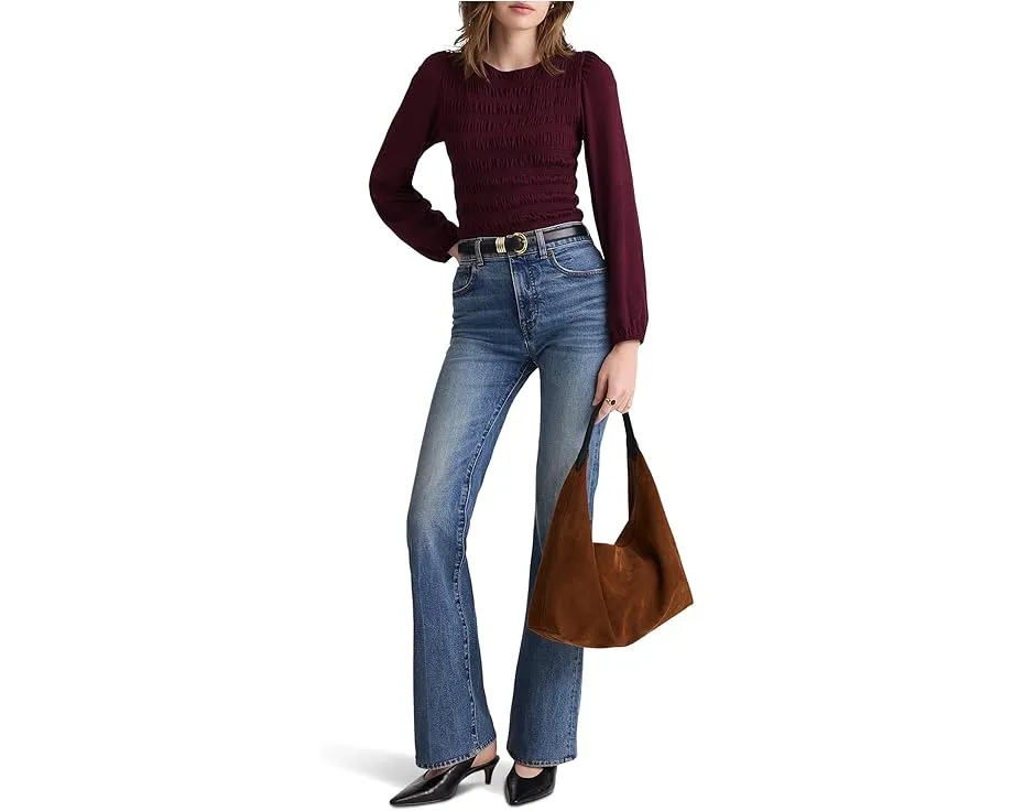 Блуза с драпировкой и лодочкой от Madewell