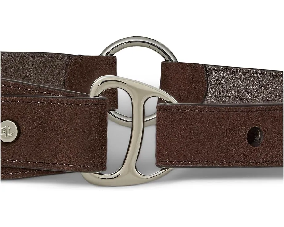 Ремень из замши Lauren Ralph Lauren с D-образным кольцом в конном стиле