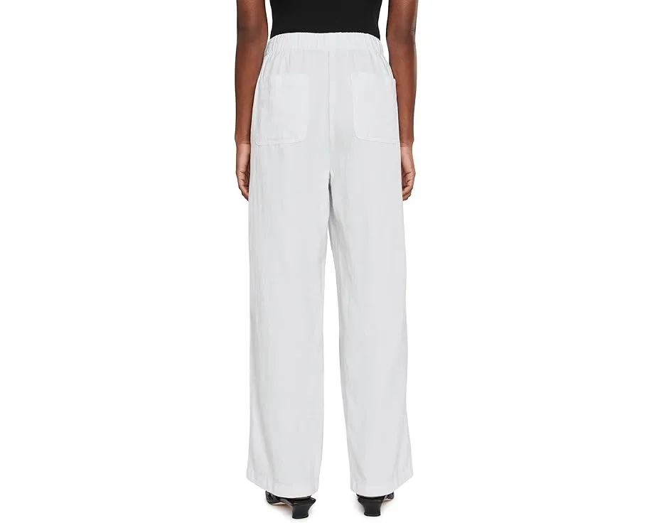 Eileen Fisher прямые брюки Slubby из органического хлопка и льна белые