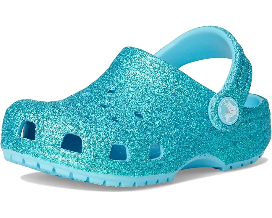 Crocs Classic Glitter Clogs блестящие сабо для малышей