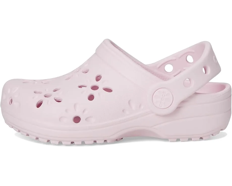Детские кроксы Crocs Classic с цветочным ажурным дизайном для малышей