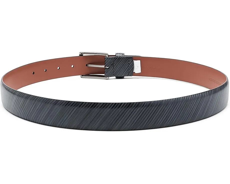 Кожаный ремень Johnston & Murphy Shadow-edged с темным кантом