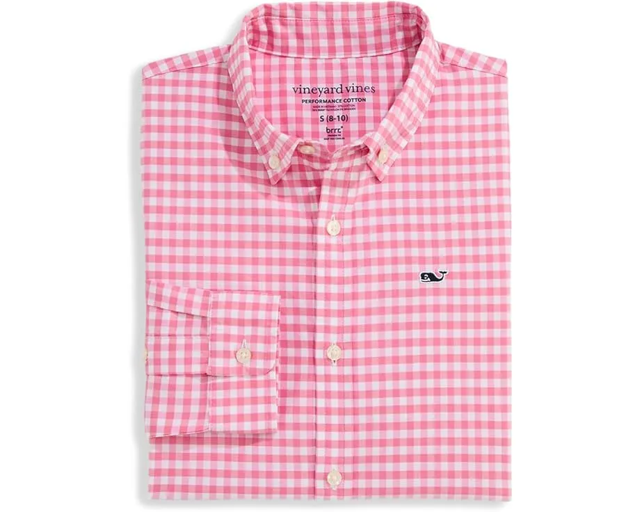 Детская рубашка vineyard vines Skysail Gingham из охлаждающей ткани