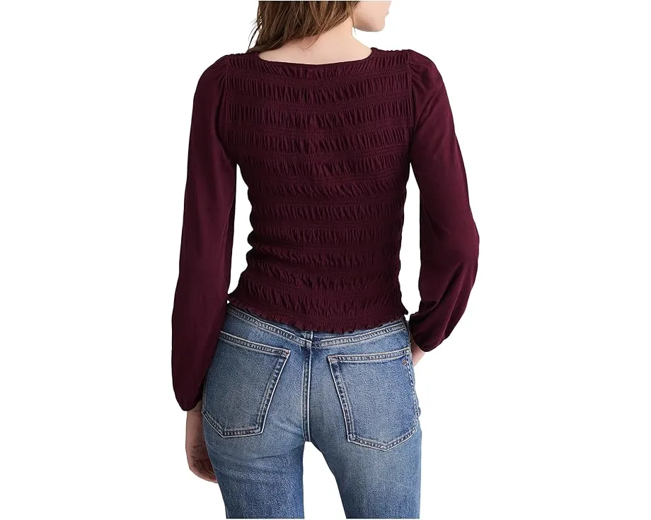 Блуза с драпировкой и лодочкой от Madewell