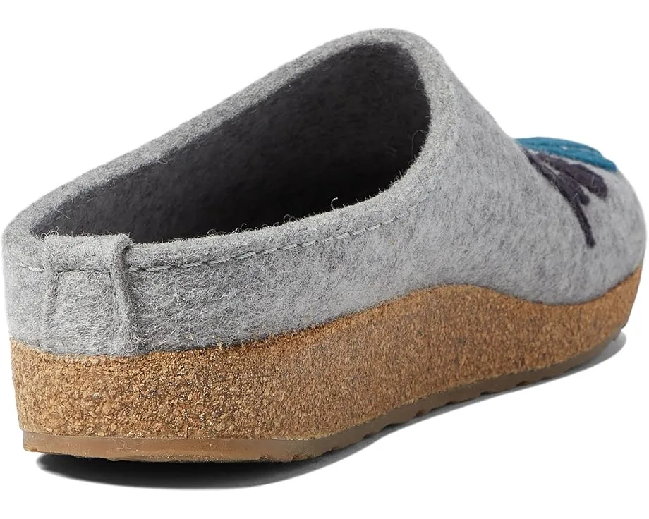 Haflinger Blooming домашние тапочки с аппликацией и плоской подошвой