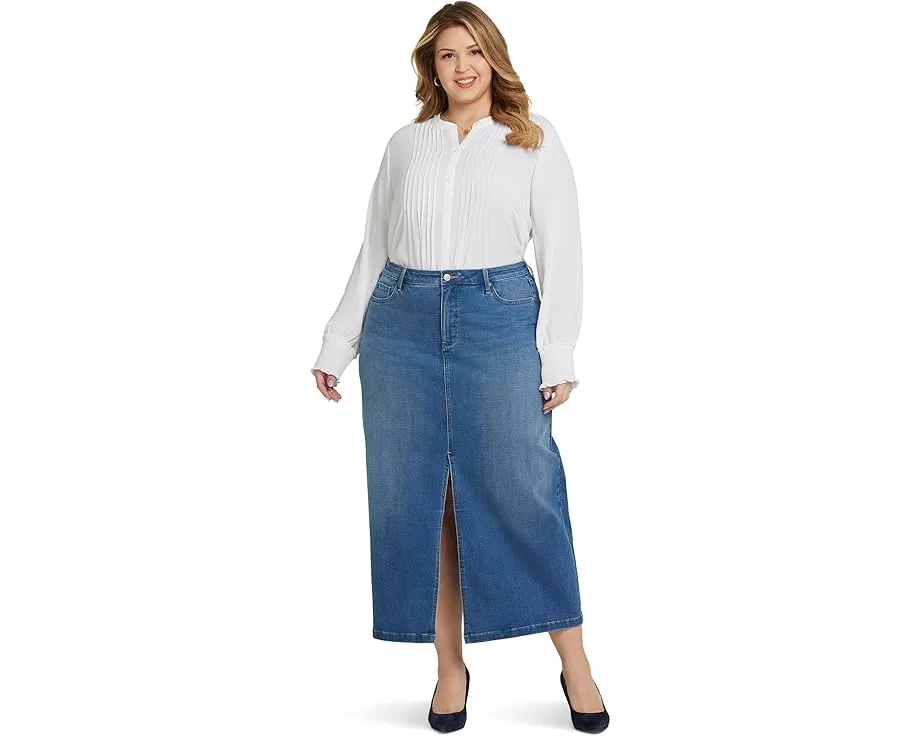 Длинная джинсовая юбка с высокой посадкой и технологией Lift Tuck от NYDJ