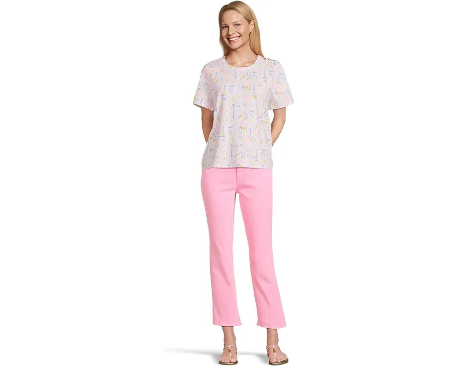 Трикотажный топ Lilly Pulitzer Barreto Knit с принтом и пуговицами