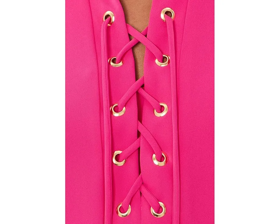 Платье Trina Turk Collared Lace-Up с воротником и плиссировкой