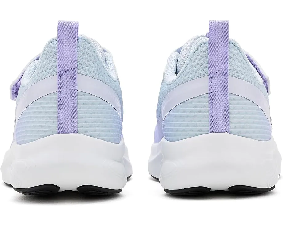 New Balance 625 детские кроссовки на липучках фиолетовые с дышащей сеткой