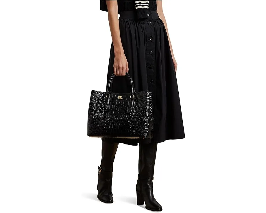 Сумка-сатчел Lauren Ralph Lauren Embossed Leather Large Marcy из тисненой кожи