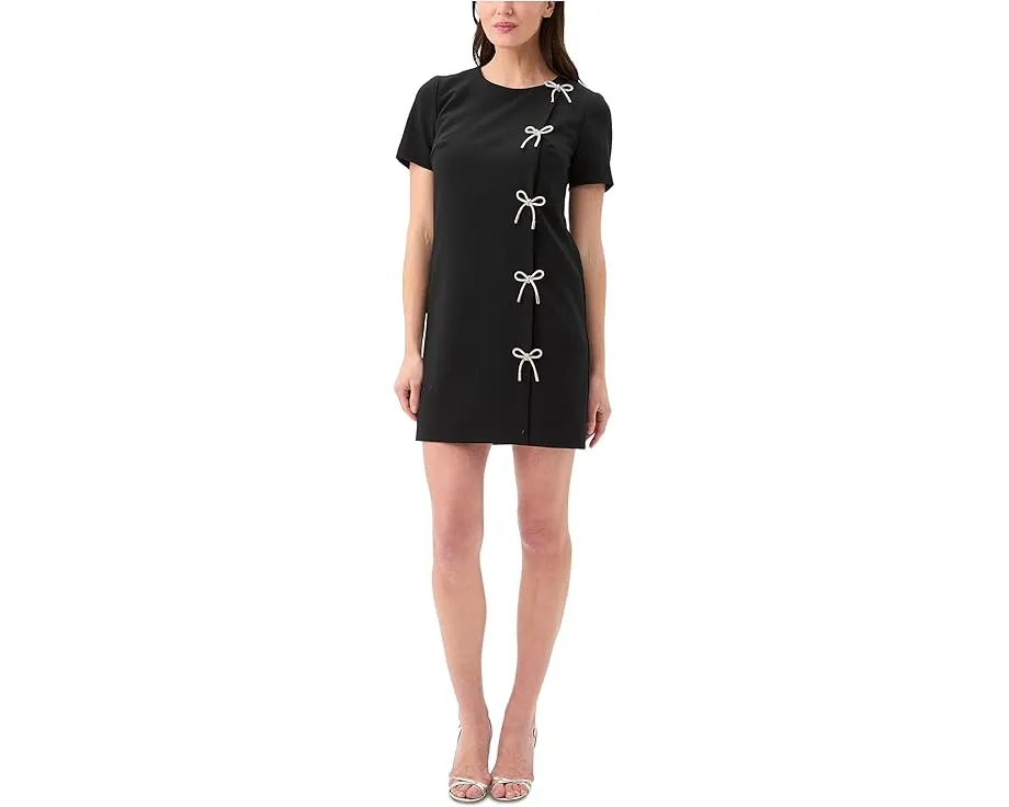 Платье Diamonds мини с короткими рукавами и стразами