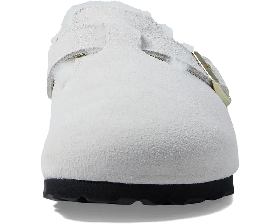 Классические сабо Boston с овчиной из мягкой замши Birkenstock