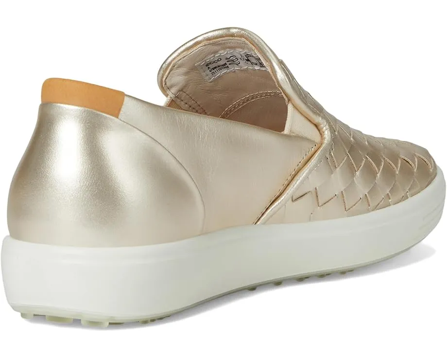Кроссовки ECCO Soft 7 Woven Slip-On 3.0 с эластичными вставками и кожаным верхом