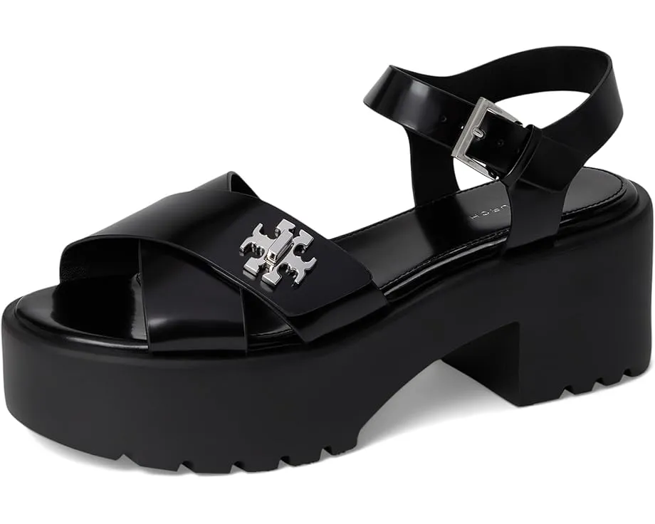 Tory Burch Сандалии T Lock Lug на каблуке 50 мм с перекрестными ремешками