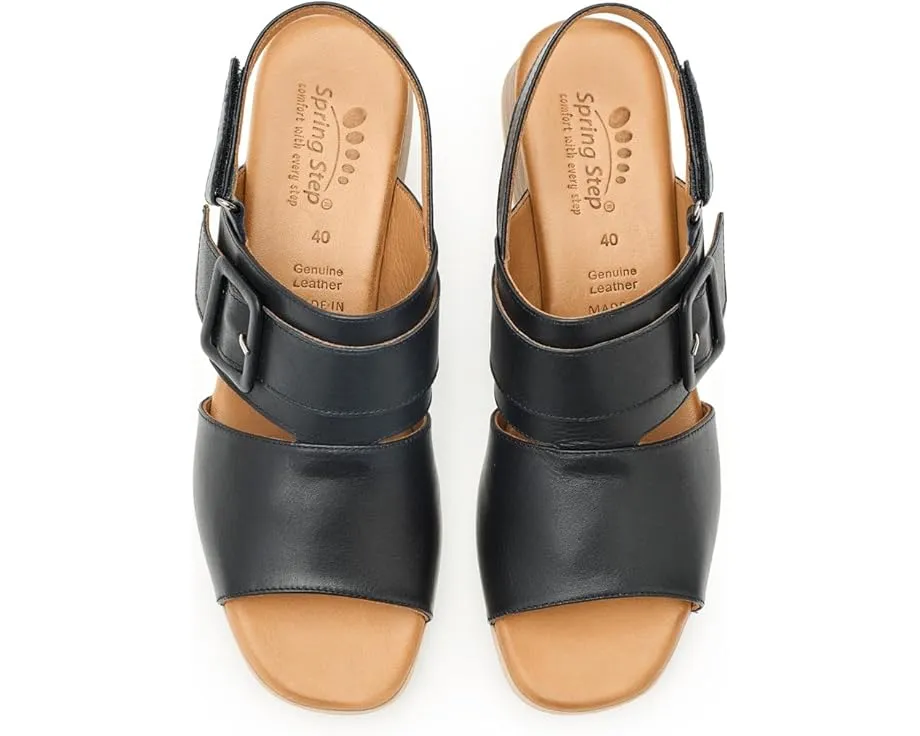Кожаные сандалии Spring Step Acoliana на устойчивом каблуке с регулируемой задней лямкой