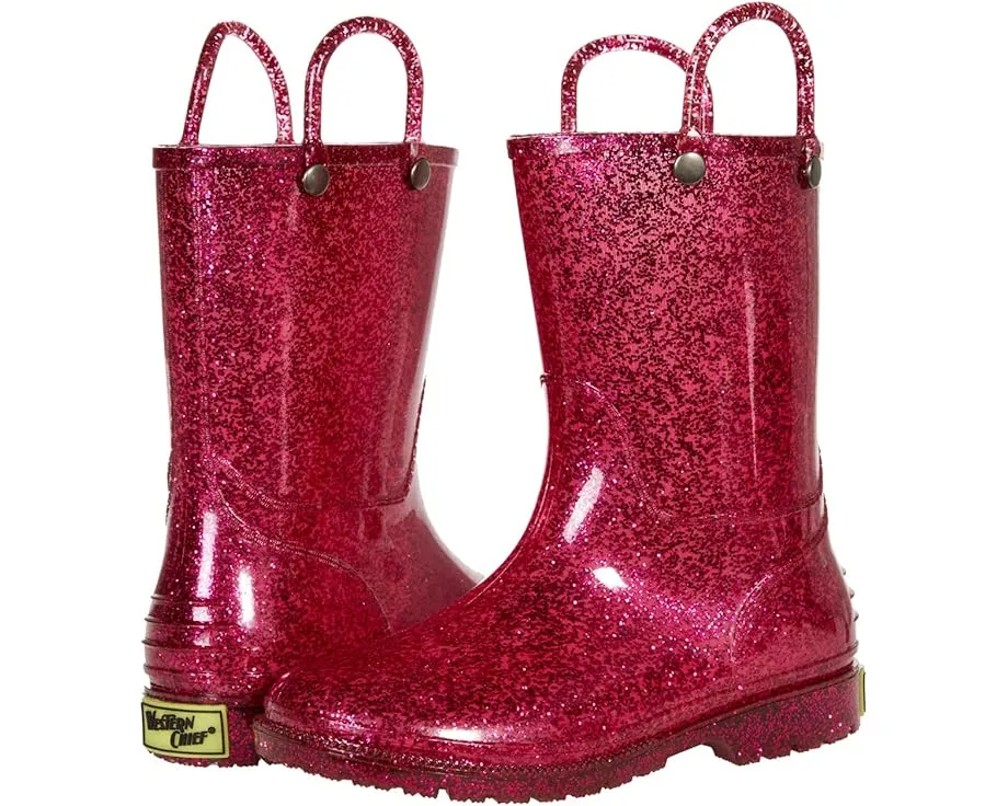 Детские резиновые сапоги Western Chief Kids Glitter Rain с блестками и ручками