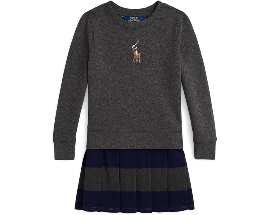 Платье-толстовка для девочки Polo Ralph Lauren Kids из флиса с принтом Big Pony