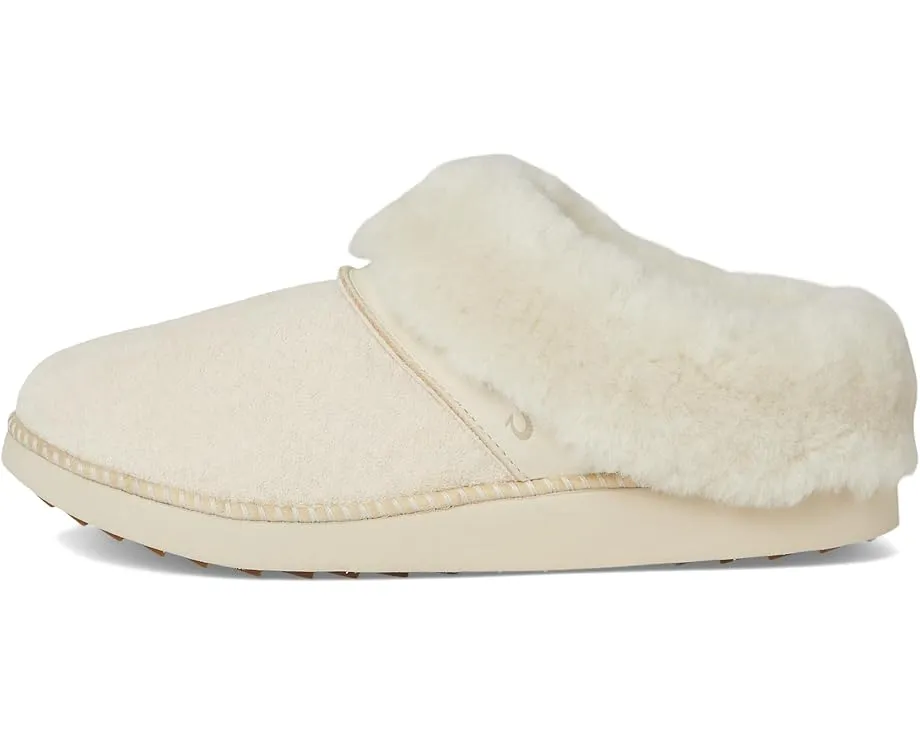 OluKai Домашние тапочки Ku‘I из натуральной кожи с меховой подкладкой