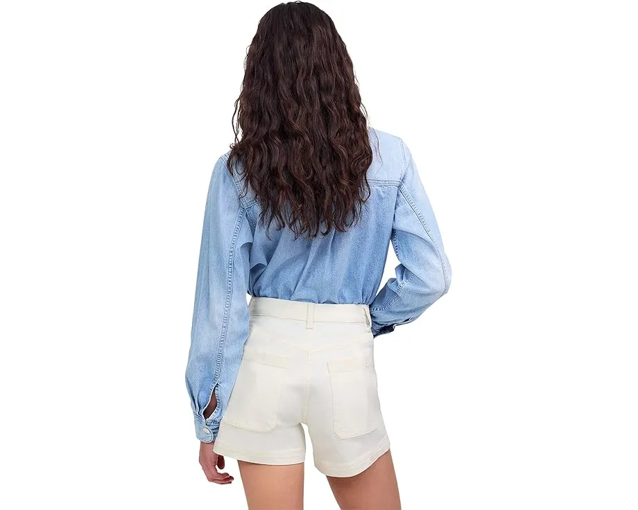Madewell White Emmett Shorts - Tile White с нулевой просвечиваемостью