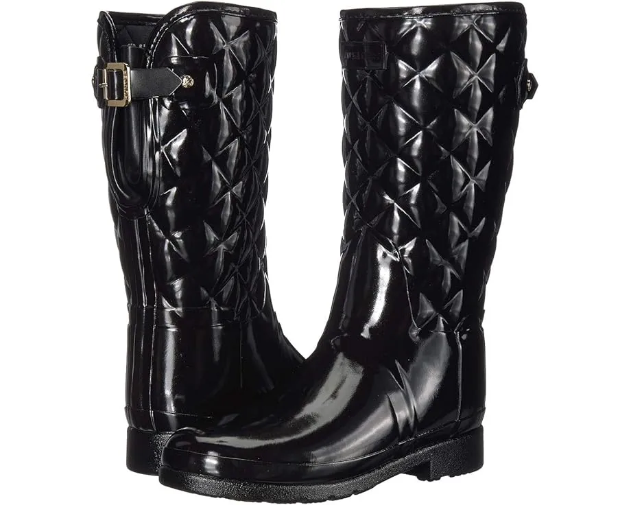 Резиновые сапоги Hunter Refined Gloss Quilt Short с глянцевым покрытием и стежкой