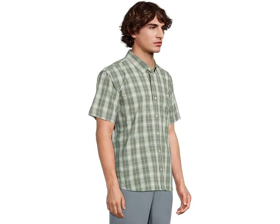Рубашка L.L.Bean Comfort Stretch Chambray в клетку с коротким рукавом