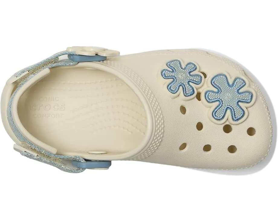 Детские сабо Crocs Kids Classic с ремешком и джинсовым принтом